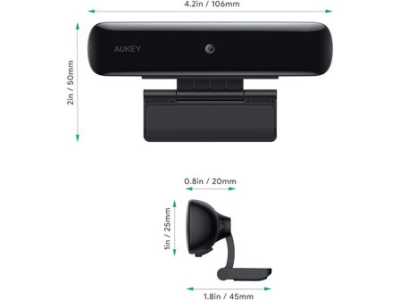 AUKEY Webcam 1080p 2MP  1/2.7 CMOS image sensor